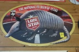 Lone Star Beer Armadillo Tin Sign - The National Beer of Texas