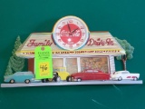 Vintage Coca-Cola 3D Family Drive In Hot Rods Clock