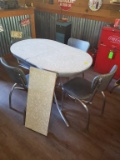 Vintage Formica Table with Leaf and 4 Chairs