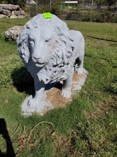 Lion Statue 5' X 3 1/2' - has tape on legs