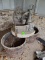Fountain & 2 Wood Planters
