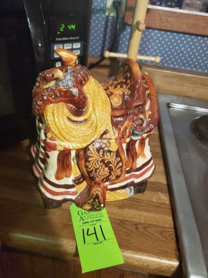 Saddle Cookie Jar