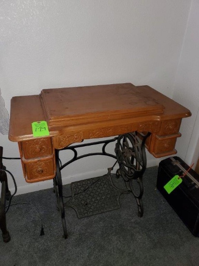 Sewing Cabinet & Honeymoon Sewing Machine