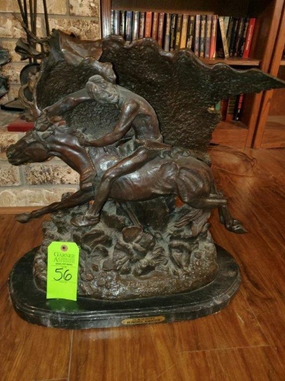 Frederic Remington "Horsethief" Solid Bronze Sculpture