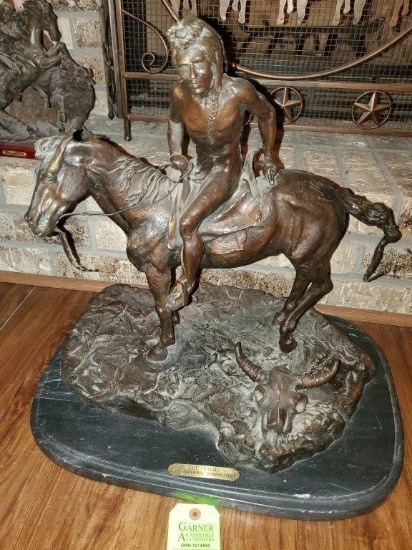 Frederic Remington "Vigil" Solid Bronze Sculpture
