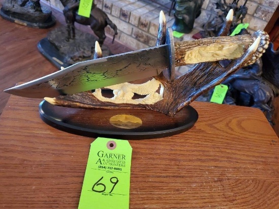 Collectible Engraved Knife & Stand