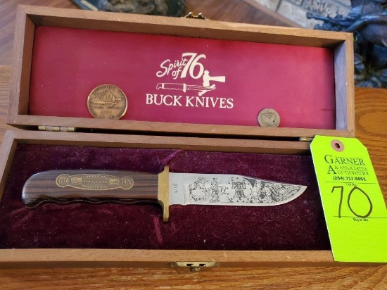 American Revolution Bicentennial Collectible Buck Knife in Box