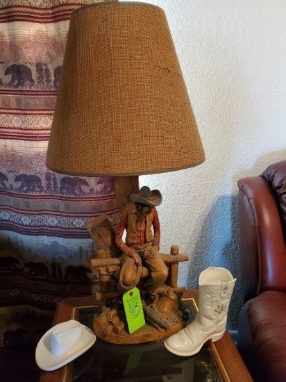 Cowboy Lamp, Boot & Cowboy Hat