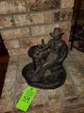 Cowboy Sitting at Bar Table Bronze