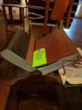 2 Bibles & Wood Bible Stand