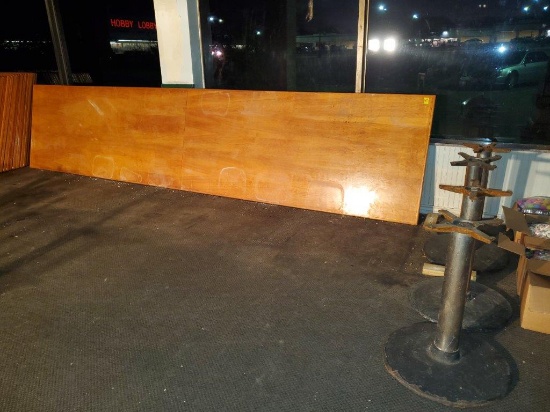 Long Wood Table with 4 Pedestals