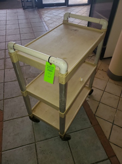 3 Tier White Rolling Cart
