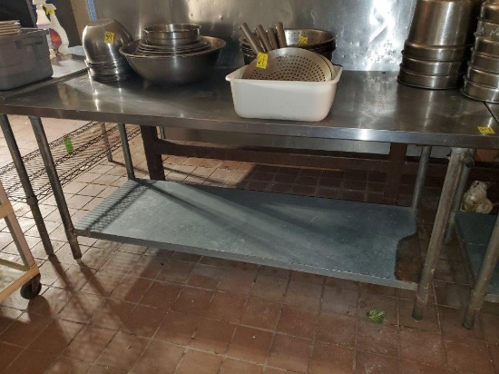Stainless Steel Table with Bottom Shelf