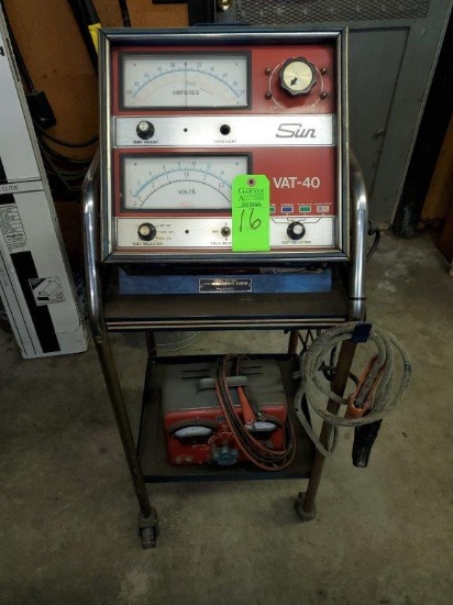 Sun Vat-40 & Sun Volt Battery Tester on Cart