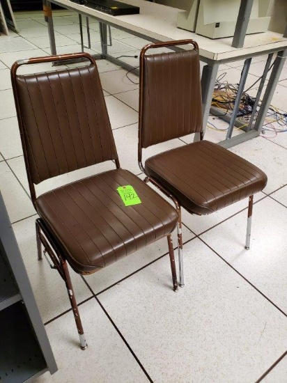 2 Metal Padded Chairs