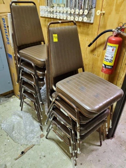 11 Metal Padded Chairs
