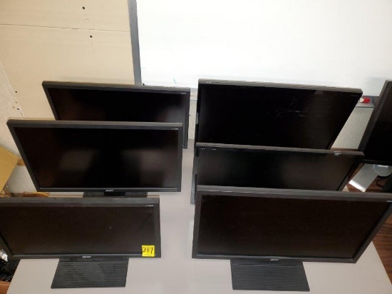 6 Monitors Various Sizes & Brands
