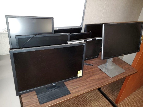 8 Monitors Various Sizes & Brands