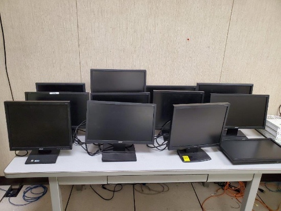 12 Monitors Various Brands & Sizes