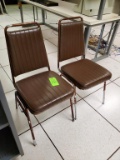 2 Metal Padded Chairs