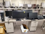7 Monitors, Dell Computer (No Hard Drive), & Keyboards
