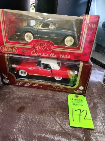 Collectible Die-Cast Cars- 1954 Corvette & 1955 Thunderbird