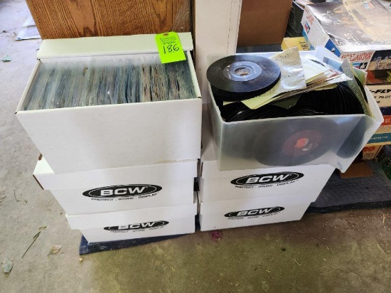 5 Boxes & a Tote of Records 45's