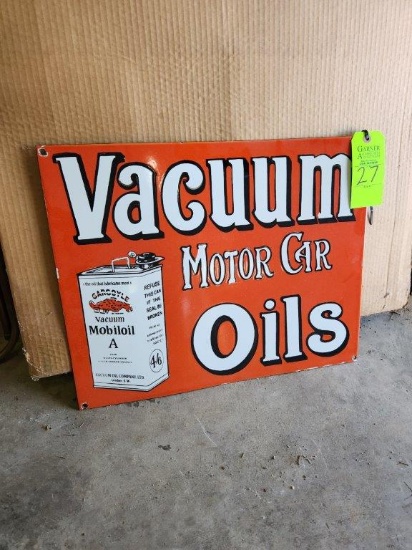 Vacuum Motor Car Oil Porcelain Sign