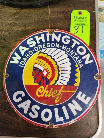 Washington Gasoline Porcelain Sign