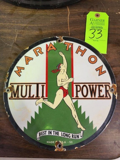 Marathon Porcelain Sign