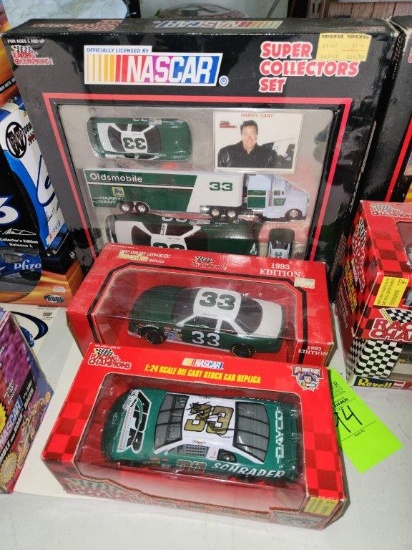 Kenny Schrader Signed Die-Cast Stock Car & Harry Gant Collectors Cars