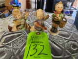 3 Hummel Figurines - Basket Boy, Angel with Accordion, Angel with Guitar