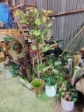 Misc. Artificial Plants & Bamboo Shelf