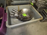 Tub of Stainless Steel Mesh Strainer Colander Woks & Misc.