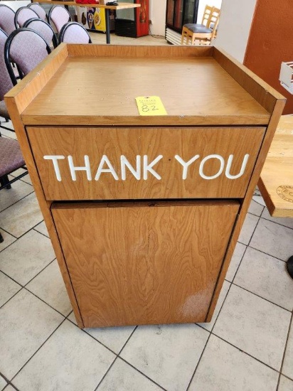 Wooden Waste Receptacle with Tray Top