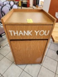 Wooden Waste Receptacle with Tray Top