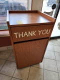 Wooden Waste Receptacle with Tray Top