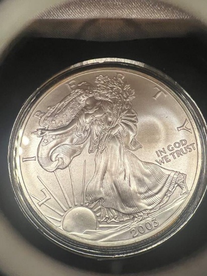 U.S. Minted Silver Eagle 2003 - One Troy Ounce- .999 Fine Silver