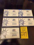 1999 - 2003 Complete Set of United States Mint Proof Sets