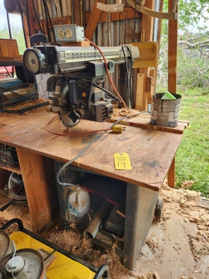 Craftsman 10" Radial Saw w/ Table Base & Cabinet