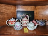 Contents of 2nd Shelf (Tea Pots) in Corner Cabinet