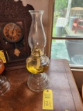 Antique Glass Victorian Pedestal Kerosene Lamp