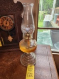 Antique Glass Victorian Pedestal Kerosene Lamp