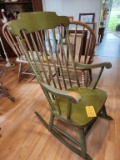 Green Wooden Rocking Chair