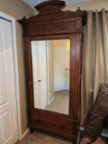 Antique Armoire with Beveled Mirror