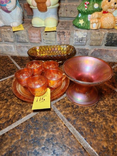 Marigold Tea Set, & Misc. Glassware