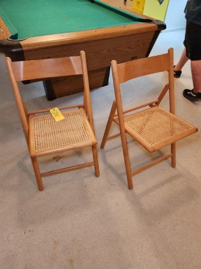 2 Wood Folding Chairs