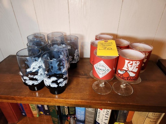 Tabasco Glasses & Blue Glasses