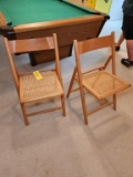 2 Wood Folding Chairs