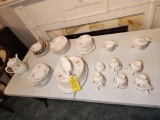 Candle Light American Limoges China Set 22K Gold